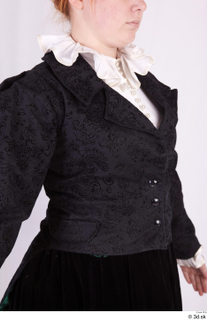  Photos Woman in Historical Dress 95 19th century black jacket historical clothing upper body 0010.jpg